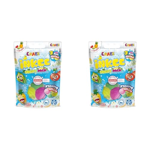 INKEE Craze Fruity | 6er Pack Frucht-Düften Badebomben, 3 Mini-Badekugeln mit Kirsche Limette und Ananas Duft, 3X 10 g INKEE Craze Fruity | 6er Pack Frucht-Düften Badebomben, 3 Mini-Badekugeln mit Kirsche Limette und Ananas Duft, 3X 10 g von INKEE
