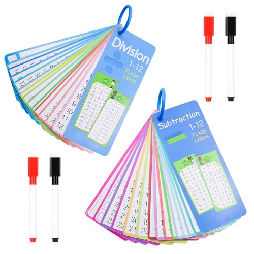INNAL 30 Mathematik Lernkarten,Mathe-Karten,1-1 Subtraktion Lernkarten,1÷1 Division Mathematik Lernkarten mit 4 Löschbaren Stiften,Divisions-Lernkarten,Mathe-Lernkartenspiel für Zuhause Schule INNAL 30 Mathematik Lernkarten,Mathe-Karten,1-1 Subtraktion Lernkarten,1÷1 Division Mathematik Lernkarten mit 4 Löschbaren Stiften,Divisions-Lernkarten,Mathe-Lernkartenspiel für Zuhause Schule von INNAL