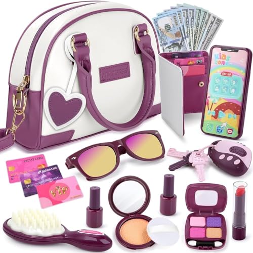 Handtasche Für Kinder Mädchen Mit Make-Up Vortäuschen - Mein Erstes Handtaschen-Set mit Handtasche, Handy, Geldbörse, Schminkspielzeug und mehr für Mädchen ab 3 Jahren, Geschenkidee für Kinder Handtasche Für Kinder Mädchen Mit Make-Up Vortäuschen - Mein Erstes Handtaschen-Set mit Handtasche, Handy, Geldbörse, Schminkspielzeug und mehr für Mädchen ab 3 Jahren, Geschenkidee für Kinder von INNOCHEER