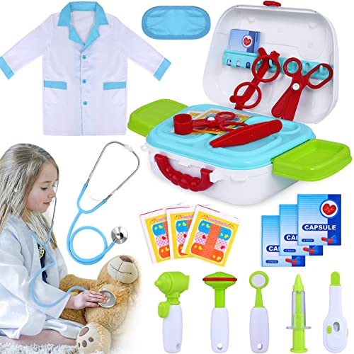 INNOCHEER Arztkoffer Kinder Medizinisches Doktor Arztkittel Rollenspiel Spielzeug für Kinder Jungen Mädchen von INNOCHEER