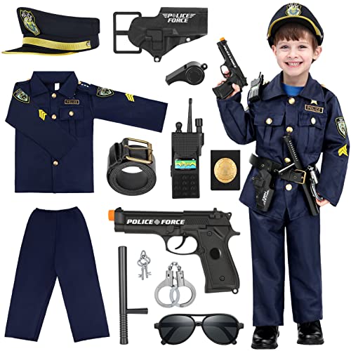 INNOCHEER Polizei Kostüm Kinder, Polizei Spielzeug für Jungen Halloween Karneval von INNOCHEER