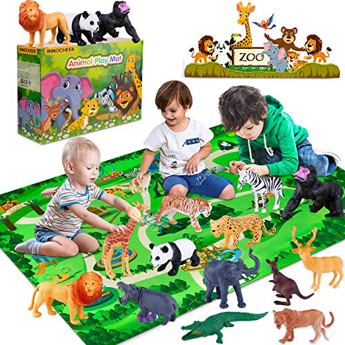 INNOCHEER Safari Tierfiguren Spielzeug Set mit Spielmatten, Realistischte Wildtier Figuren, Großes Dschungel Tier Spielset mit Elefant Giraffe Löwe Tiger Gorilla Panda und Mehr für Kinder … INNOCHEER Safari Tierfiguren Spielzeug Set mit Spielmatten, Realistischte Wildtier Figuren, Großes Dschungel Tier Spielset mit Elefant Giraffe Löwe Tiger Gorilla Panda und Mehr für Kinder … von INNOCHEER