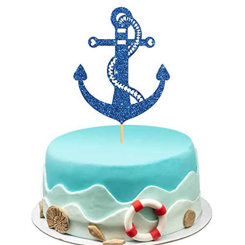 INNORU Tortenaufsatz mit glitzerndem maritimem Thema – Schiffsanker – Kuchendekoration – Geburtstag – Babyparty/Hochzeit Party Kuchen Dekorationen Supplies – Marineblau INNORU Tortenaufsatz mit glitzerndem maritimem Thema – Schiffsanker – Kuchendekoration – Geburtstag – Babyparty/Hochzeit Party Kuchen Dekorationen Supplies – Marineblau von INNORU