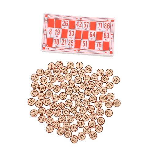 1 Satz Bingo Spielset aus Interaktives Partyspiel mit Zahlenkarten und Schachfiguren für Unterhaltsame Spielabende und Gesellige Veranstaltungen von INOOMP
