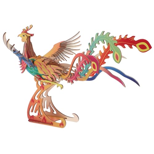 1 Satz Dreidimensionales Phoenix-Puzzle DIY Holzvogeltier Vogelmodell aus Holz 3D-Puzzles aus Holz für DIY 3D Holzpuzzle Holzrätsel Montagetiermodell hölzern von INOOMP