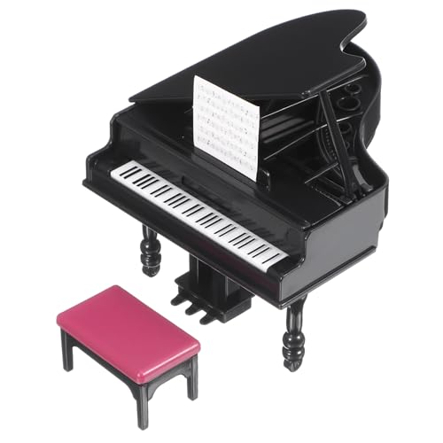 1 Satz Klavier für Puppenhaus Musikinstrument mit Hocker Dekoration für Miniaturlandschaften und Puppenhaus Zubehör 1 Satz Klavier für Puppenhaus Musikinstrument mit Hocker Dekoration für Miniaturlandschaften und Puppenhaus Zubehör von INOOMP