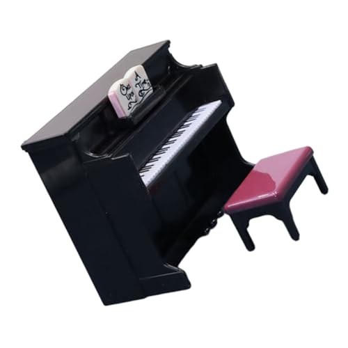 1 Satz Mini Klavier für Puppenhaus Mini Piano und Hocker aus Kunststoff Kreative Deko für Sammler Zubehör für Miniaturmöbel 1 Satz Mini Klavier für Puppenhaus Mini Piano und Hocker aus Kunststoff Kreative Deko für Sammler Zubehör für Miniaturmöbel von INOOMP