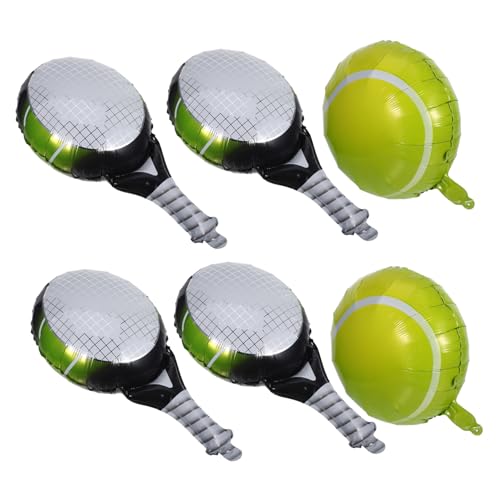 1 Satz Tennis Balloon für Geburtstagsfeiern Aluminiumfolie Tennisbälle und Tennisschläger Sportliche Dekoration für Tennis Mottopartys und Feierlichkeiten 1 Satz Tennis Balloon für Geburtstagsfeiern Aluminiumfolie Tennisbälle und Tennisschläger Sportliche Dekoration für Tennis Mottopartys und Feierlichkeiten von INOOMP