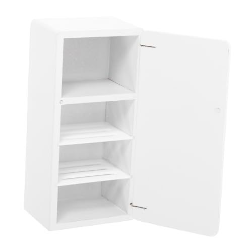 1 Stück Mini-Kühlschrank-Modell Miniaturmöbel Mini House Ornamente Mini Haus Kühlschrank Bambus Weiß von INOOMP