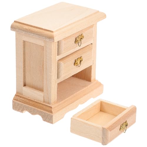 1 Stück Mini Nachttisch Modell aus Holz Vintage Möbel für Puppenhaus Dekoration für DIY Mini Einrichtung und Kreative Szenen von INOOMP