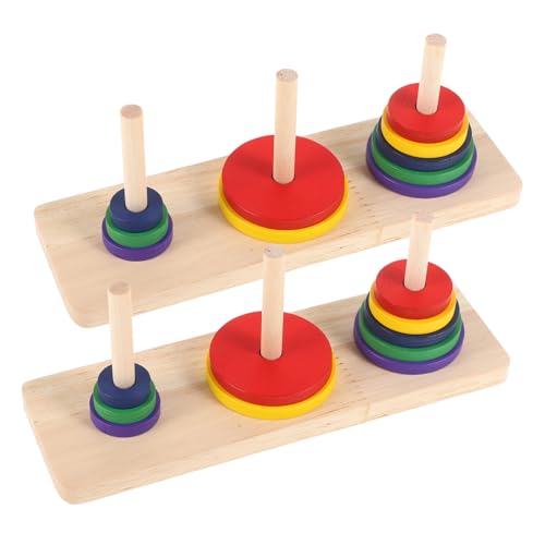 2 Stück Farbige Holzspielzeuge Intelligentes Hanoi Turm Puzzle für Erwachsene und Ab Jahren Fördert Kreativität und Problemlösungsfähigkeiten 2 Stück Farbige Holzspielzeuge Intelligentes Hanoi Turm Puzzle für Erwachsene und Ab Jahren Fördert Kreativität und Problemlösungsfähigkeiten von INOOMP