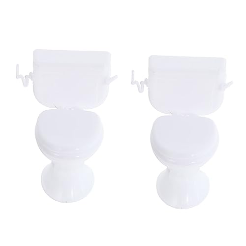 2 Stück Miniaturmöbel Badezimmer Accessoires für Puppenhaus Weiße Mini Toiletten Dekoration für DIY Projekte 2 Stück Miniaturmöbel Badezimmer Accessoires für Puppenhaus Weiße Mini Toiletten Dekoration für DIY Projekte von INOOMP