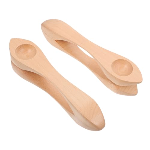 INOOMP Holz Musiklöffel 2 Stück für Kinder Handgefertigtes Percussion Instrument Traditionelles Spielzeug für Kleinkinder für Vorschule und Weihnachten von INOOMP