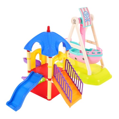 2Stücke Mini für Puppenhaus Spielplatz Modelle mit Piratenschiff Kreatives Zubehör für Fantasievolles für Puppenhaus Zubehör 2Stücke Mini für Puppenhaus Spielplatz Modelle mit Piratenschiff Kreatives Zubehör für Fantasievolles für Puppenhaus Zubehör von INOOMP