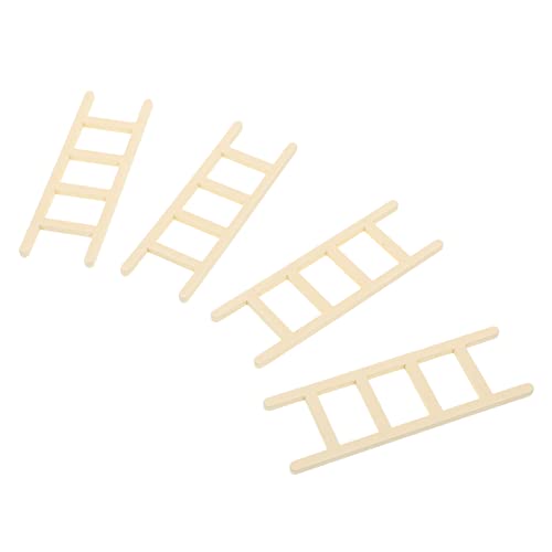 4 Stück Holzleitern Dekorative Accessoires für Puppenhäuser Mini und Kreative Bastelprojekte Langlebig und Sicher für DIY Dekorationen von INOOMP