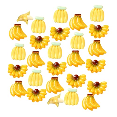 50 Stück Mini-Bananen hart schälen Kunst Künstliche Früchte drinnen ausgestopft deko Plastikbananen simuliertes Obst gefälschte Banane winzige Bananen Bananenstütze Harz von INOOMP