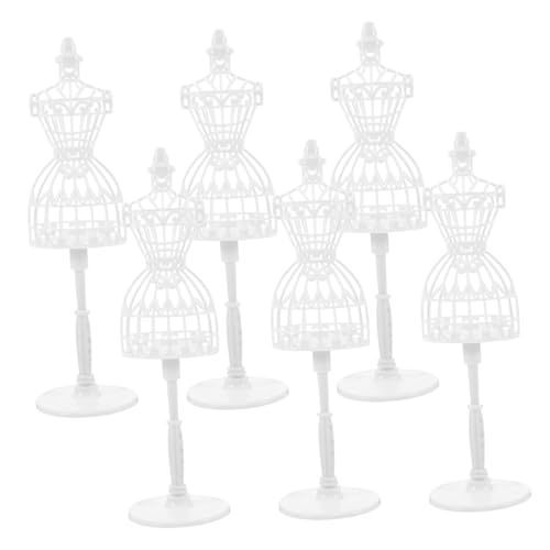6 Stück Mini Mannequin Teilig Kreative Puppenbekleidungsständer Hohles Design für Mini Häuser und Kinderzimmer Sicheres Material Charmante Dekoration für Puppen von INOOMP