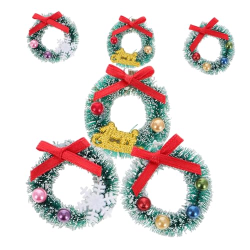 6 Stück Mini Weihnachtskranz Deko Teiliges für Puppenhaus Weihnachtsbaum Kranz für Fenster DIY Dekoration Weihnachtsdeko für Festliche 6 Stück Mini Weihnachtskranz Deko Teiliges für Puppenhaus Weihnachtsbaum Kranz für Fenster DIY Dekoration Weihnachtsdeko für Festliche von INOOMP