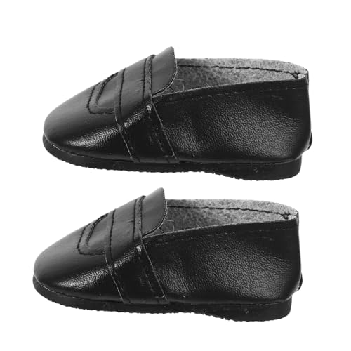 INOOMP 1 Paar Puppenschuhe Mini-Schuh-dekore Puppe Schuhe Babydoll-Schuhe Miniatur-schuhdekore Miniatur-Schuhe Flache Schuhe Für Puppen Kleines Hauszubehör Puppen-DIY-kostüm Schwarz von INOOMP