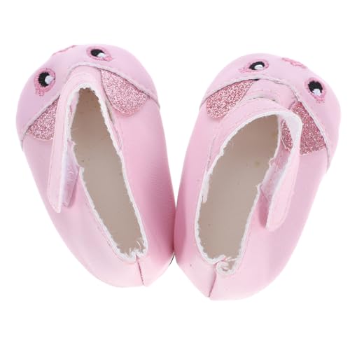 INOOMP 1 Paar Puppenschuhe kleine Puppen Mini-Puppen Babypuppe Minischuhe Simulation Schuhdekore Stoffschuhe Miniatur-Schuhverzierungen Puppenzubehör Rosa von INOOMP