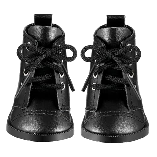 INOOMP 1 Paar Puppenstiefel Miniatur-Schuhe Kleine Puppenschuhe Minipuppenschuhe Puppe Schuhe Miniatur-sammelschuhe Mädchenpuppenschuhe Exquisite Minischuhe Spielpuppenschuhe Black von INOOMP
