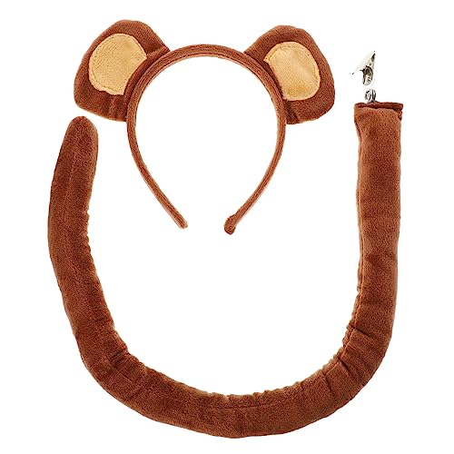 INOOMP 1 Satz Affenstirnbandzubehör Gorilla-stirnband Für Tierkostüm Lockig Affen Stirnband Und Tierkostüm Lustig Affenkostümschwanz Ohr Brown Stoff INOOMP 1 Satz Affenstirnbandzubehör Gorilla-stirnband Für Tierkostüm Lockig Affen Stirnband Und Tierkostüm Lustig Affenkostümschwanz Ohr Brown Stoff von INOOMP