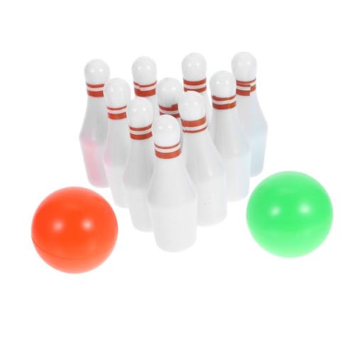 INOOMP 1 Satz Bowlingkugel Vortäuschen Puppenhaus Mini Bowling Stifte Und Ball Bowlingspielzeug Bowlingpuppe Mini- Miniaturpuppe Bowling Weiß Plastik von INOOMP