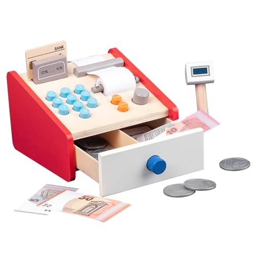 INOOMP 1 Satz Hölzerne Kassiererspielzeug Stellen Sie Sich Vor, Zu Kassiererin Im Supermarkt Vorgeben Und Eine Registrierkasse Kinderkasse Bambus INOOMP 1 Satz Hölzerne Kassiererspielzeug Stellen Sie Sich Vor, Zu Kassiererin Im Supermarkt Vorgeben Und Eine Registrierkasse Kinderkasse Bambus von INOOMP