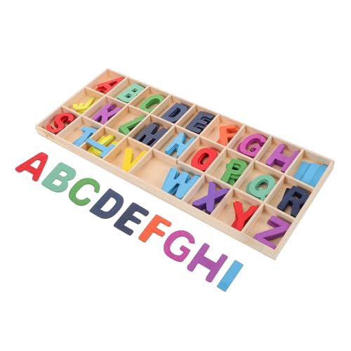 INOOMP 1 Satz Holzbriefspielzeug Interaktives Kinderspielzeug Lustiges Alphabet-puzzlespielzeug Vorschullernaktivitäten Buchstabenrätsel Hölzerne Alphabetblöcke von INOOMP