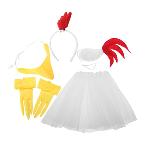 INOOMP 1 Satz Hühnchen Kostüm Set Teiliges Cosplay Zubehör mit Stirnband und Tutu Rock für Halloween Weihnachten und Feste Kreatives Bequemes und Einzigartiges Design für Auffällige INOOMP 1 Satz Hühnchen Kostüm Set Teiliges Cosplay Zubehör mit Stirnband und Tutu Rock für Halloween Weihnachten und Feste Kreatives Bequemes und Einzigartiges Design für Auffällige von INOOMP