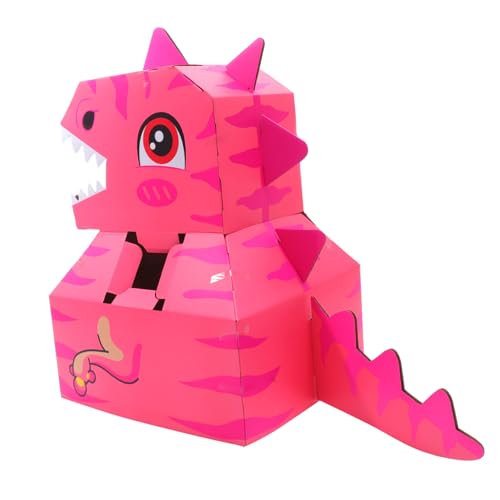 INOOMP 1 Satz Kartonmodell Mini-Dinosaurier tragbares DIY- Dinosaurier-Karton -Dinosaurier- Dinosaurier-Modellbausatz Kinderspielzeug Papier Rosa von INOOMP