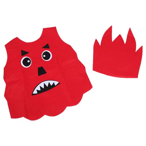 INOOMP 1 Satz Kinderdrama -Kostüm Cosplay -Dress -up -Party Verkleidungskostüme für Jungen verkleiden sich Mädchen Rollenspiel Kleidung Leistungskostüme Vlies rot von INOOMP