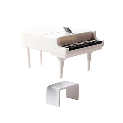 INOOMP 1 Satz Klaviermodell Möbel klein Miniklavier für Mini-Klavier Miniatur Puppenhaus Klavier Mini-Puppenhauszubehör Mini-Piano-Modell Mini-Puppenhausklavier Weiß von INOOMP