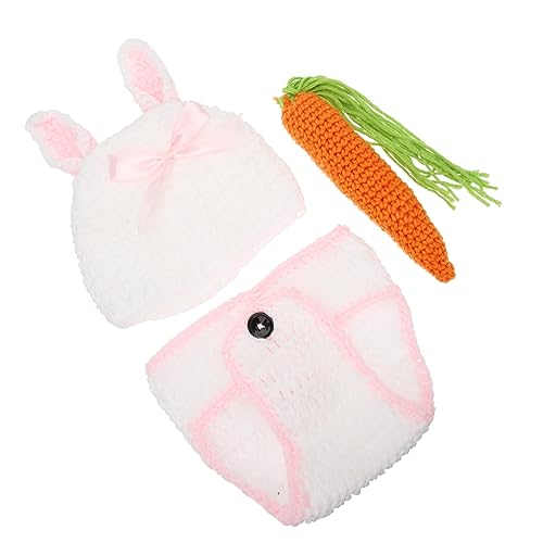 INOOMP 1 Satz Kostüm für Neugeborene Bunny Outfit mit Hut und Hose für Fotoshootings Niedliches für Babyfotografie für Besondere Anlässe und Erste Geburtstage von INOOMP