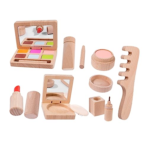 INOOMP 1 Satz Make-up- Schönheitssalonspielzeug für Mädchen Stellen Sie Sich vor, zu Kinderspielzeug Make-up-Set für Kleinkinder hölzern von INOOMP