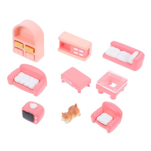 INOOMP 1 Satz Micro-Landcape Wohnzimmer Ornamente Miniaturmöbel Miniatur-Couch Mini-TV-Schrank Mini Landschaftszubehör -Sofa kleine Puppenstubenmöbel Harz INOOMP 1 Satz Micro-Landcape Wohnzimmer Ornamente Miniaturmöbel Miniatur-Couch Mini-TV-Schrank Mini Landschaftszubehör -Sofa kleine Puppenstubenmöbel Harz von INOOMP