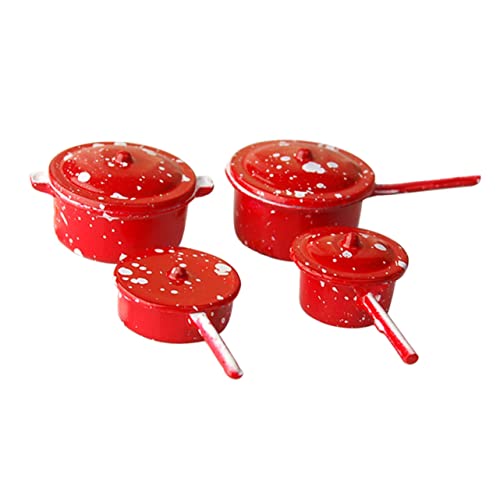 INOOMP 1 Satz Mini-Küchenzubehör Puppenhaus Topf Kleinkind Mini-Kochtopf Puppenhaus Suppentopf winzig Kochen Mini-Hausverzierung Mini-Küchenschmuck Miniaturtöpfe Metall rot INOOMP 1 Satz Mini-Küchenzubehör Puppenhaus Topf Kleinkind Mini-Kochtopf Puppenhaus Suppentopf winzig Kochen Mini-Hausverzierung Mini-Küchenschmuck Miniaturtöpfe Metall rot von INOOMP