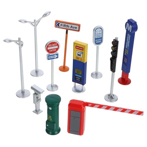 INOOMP 1 Satz Mini-Straßenschild Zeichen Transportspielzeug Verkehr Messgerät Miniatur-Straßenschild- Straßenschilder Ampelmodelle Sandtischdekor Plastik INOOMP 1 Satz Mini-Straßenschild Zeichen Transportspielzeug Verkehr Messgerät Miniatur-Straßenschild- Straßenschilder Ampelmodelle Sandtischdekor Plastik von INOOMP