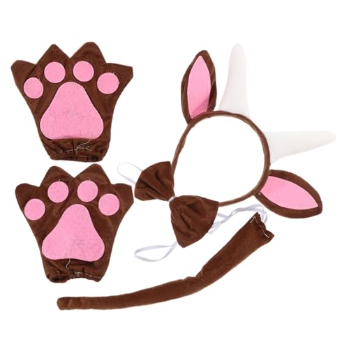 INOOMP 1 Satz Niedlichem Ziegenhorn Stirnband und Fliege für Cosplay und Partys Teiliges Kostümzubehör mit Tollen Haptik für Halloween Weihnachten und Bühnenaufführungen von INOOMP