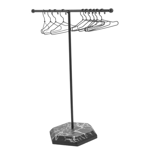 INOOMP 1 Satz Puppenhaus -Kleidungsständer Puppenschrank Puppenbügel Puppenhauszubehör Spielzeugaufhänger Puppenkleiderregal Mini-Aufhänger für Bastelarbeiten Eisen Black von INOOMP