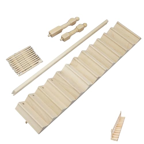 INOOMP 1 Satz Puppenhaus-Modell Miniaturtreppenzubehör Kindertreppenmodell Haushaltstreppenmodell Dekorationszubehör für Puppenhäuser Mini-Treppe hölzern Khaki von INOOMP