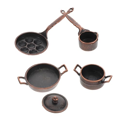 INOOMP 1 Satz Puppenhaus -Topf -Set Miniaturen für Dollhouse Kinderküche Kochspielzeug Miniaturspielzeug Spielküche Essenstopf Miniatur-Dinge Mini Möbel Metall Dark Brown INOOMP 1 Satz Puppenhaus -Topf -Set Miniaturen für Dollhouse Kinderküche Kochspielzeug Miniaturspielzeug Spielküche Essenstopf Miniatur-Dinge Mini Möbel Metall Dark Brown von INOOMP