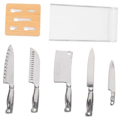 INOOMP 1 Satz Puppenhaus transparentes Messer küchenutensilien küchengeräte küchenmesser Miniatur -Dinge Mini-Küchenrequisite Zubehör für Puppenhausschneider Holz Orange von INOOMP