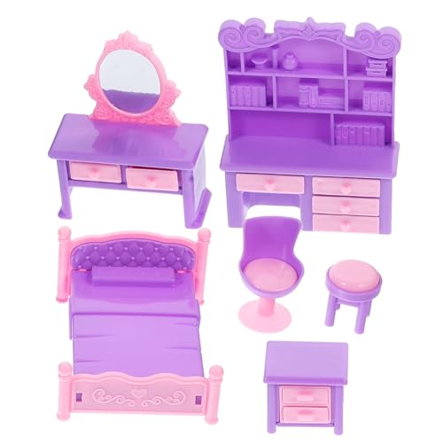 INOOMP 1 Satz Puppenhausmöbel Miniatur-Sofa-Modell Winzige Möbel Mini-sofamöbel Winziges Sofadekor Winzige Hausmöbel Mini -Sofa Requisite Kleines Hauszubehör Miniaturmöbel Violett Plastik von INOOMP