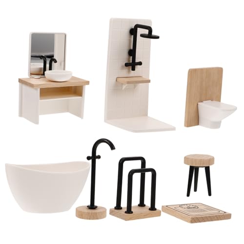 INOOMP 1 Satz Simulierte Kleinmöbel Miniatur-Duschzubehör Miniaturmöbel inklusive Toilette für kinderspielzeug badespielzeug badewanne Puppenhaus-Duschraum Mini-Badmöbel von INOOMP