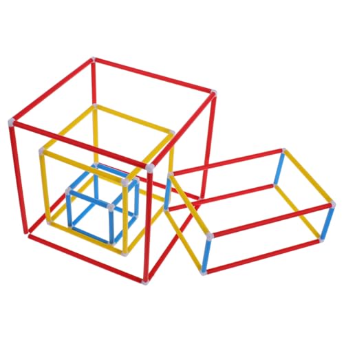 INOOMP 1 Satz Solide Geometrie Gebäude Zum Bauen Von Stielen Bauen Mathe- Zum Zusammenbauen Von Strohhalmen Baumaterial Verglüht Bausteine von INOOMP