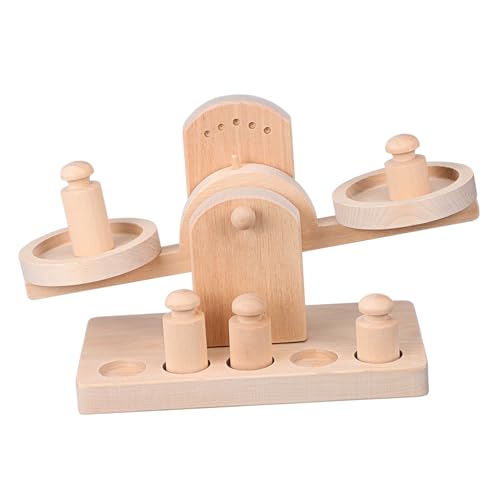 INOOMP 1 Satz Waage aus Holz interaktives kinderspielzeug Mathematik Lernspielzeug Geschicklichkeitsspielzeug aus Holz im Holzmaßstab Lotusbaum von INOOMP