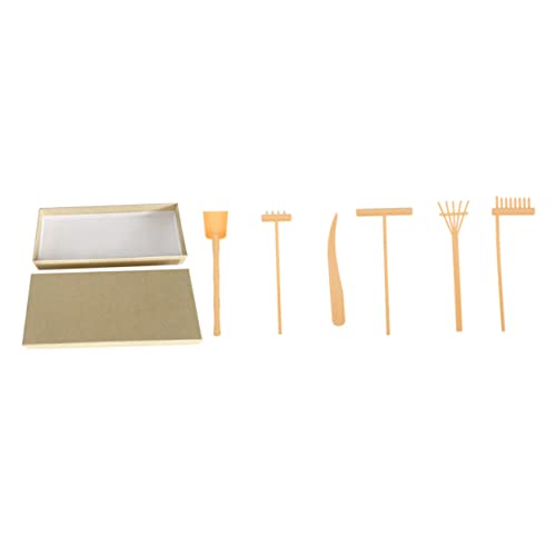 INOOMP 1 Satz Zen Garten Sandrechen Set Teiliges Zubehör für Sandzeichnungen Gelben Rake Werkzeugen und Box für Meditation und Dekoration von Teehäusern und Räumen INOOMP 1 Satz Zen Garten Sandrechen Set Teiliges Zubehör für Sandzeichnungen Gelben Rake Werkzeugen und Box für Meditation und Dekoration von Teehäusern und Räumen von INOOMP