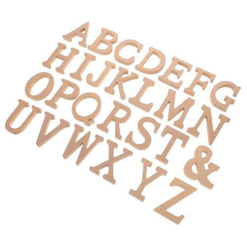 INOOMP 1 Set Basteln Unlackiertes Holzalphabet Mit Symbol 26 Leere Holzalphabetbuchstaben Rustikale Holzbuchstaben Für Heimwerker Und Heimdekorations Kunstprojekte von INOOMP