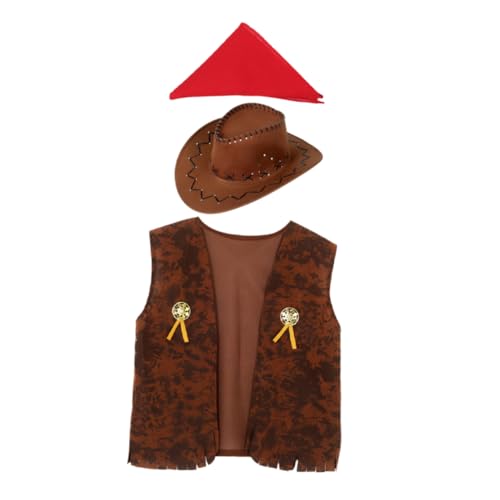 INOOMP 1 Set Erwachsene Cowboy Kostüm Cowgirl Western Outfits Set Weste Hut Bandana Für Frauen Männer Halloween Dress Up Party Cosplay Zubehör 160 180 Xxl von INOOMP